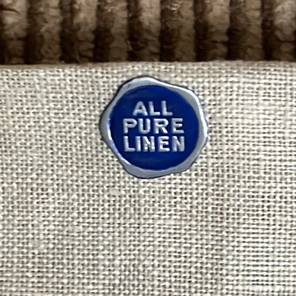 NEW OLD STOCK Vintage Embroidered His & Hers Hand Towels Pure Linen Blue Floral - Picture 4 of 9